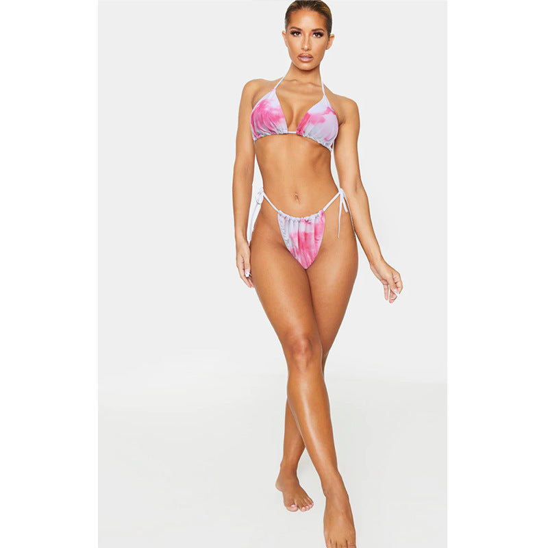 Women's Sexy 3-Piece Tie-Dye Bikini Set